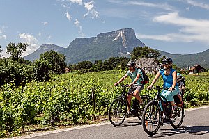 Roulez sur la V63 entre lacs et montagne et arpentez les 90 kms de pistes cyclables de l’agglomération © Didier Gourbin
